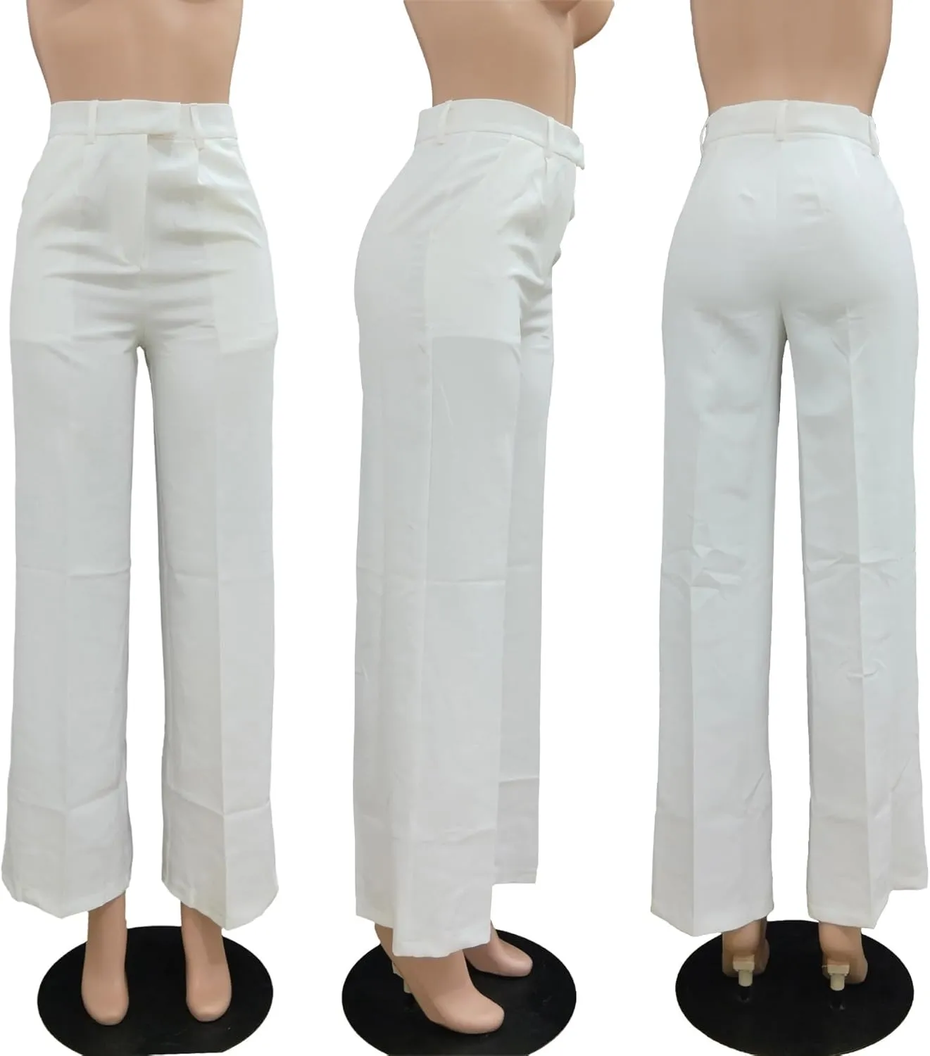 Lucuna Women's Wide Leg Dress Pants High Waisted Straight Leg Slacks Business Office Work Pants Trousers