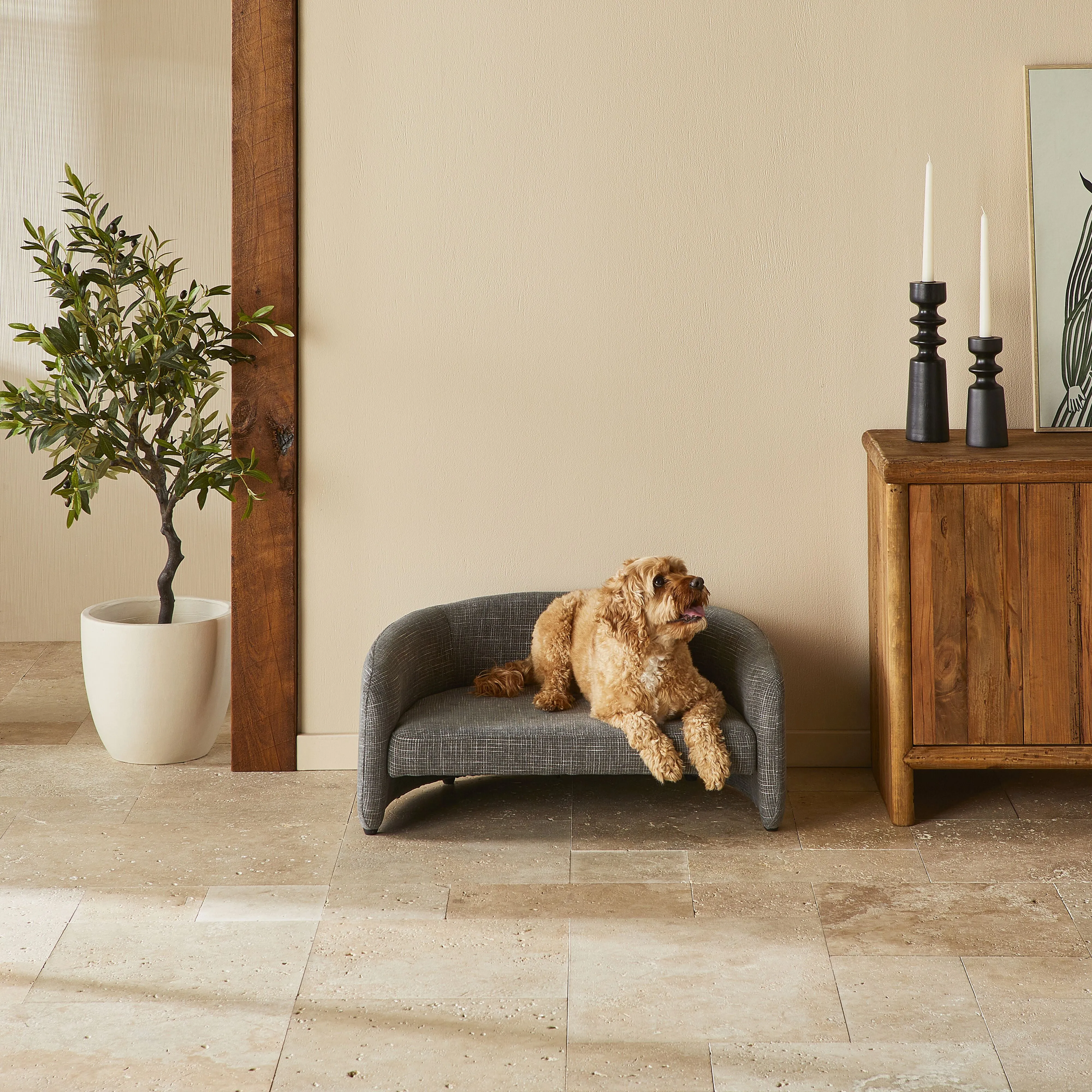 Maxwell Pet Bed Black Check 78x52x35cm