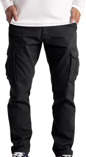 Men's Cargo Sweatpants Fashion Men's Sport Color Bandage Casual Loose Sweatpants Drawstring Pant Mens Sweatpants Mens