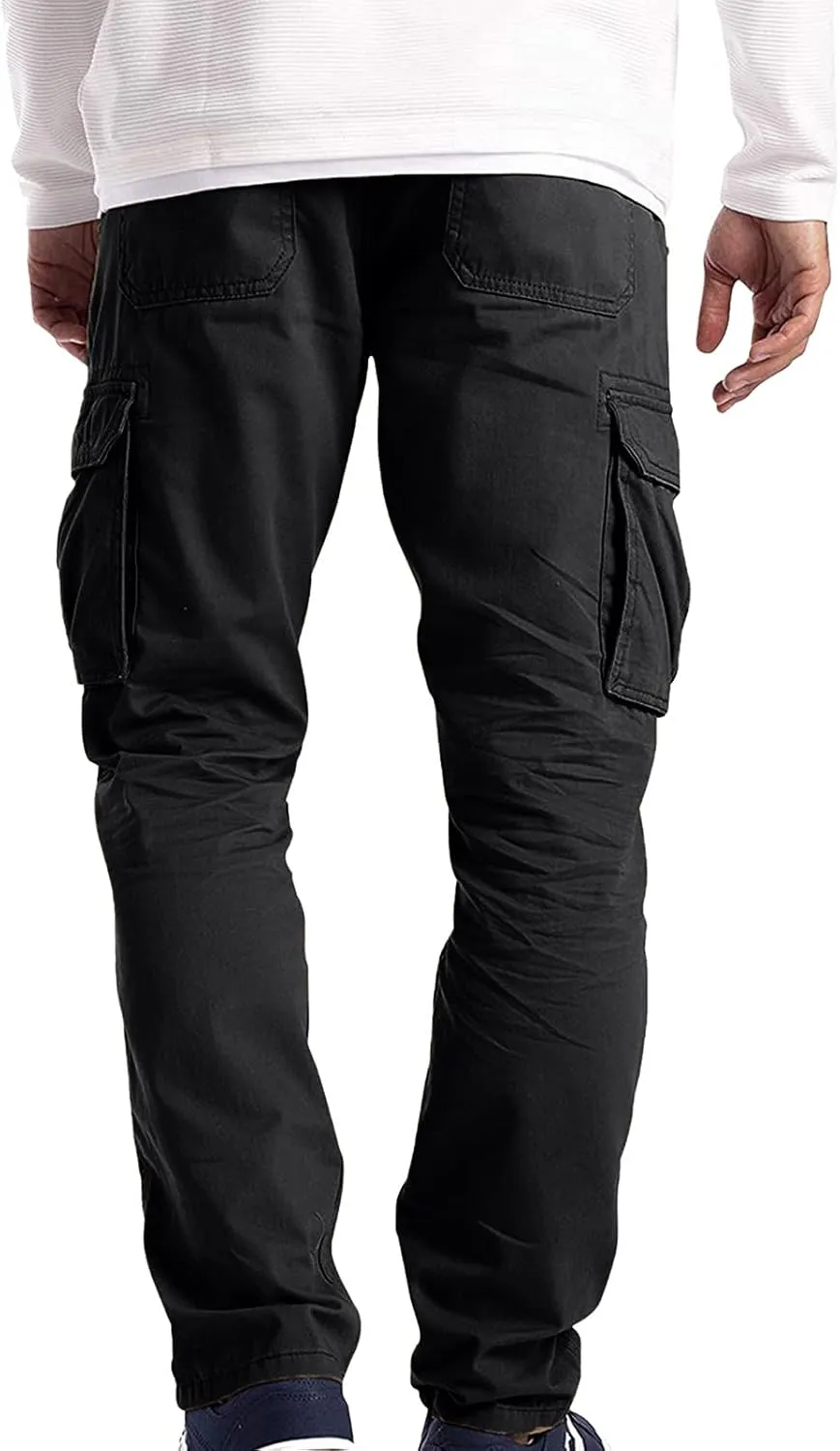 Men's Cargo Sweatpants Fashion Men's Sport Color Bandage Casual Loose Sweatpants Drawstring Pant Mens Sweatpants Mens