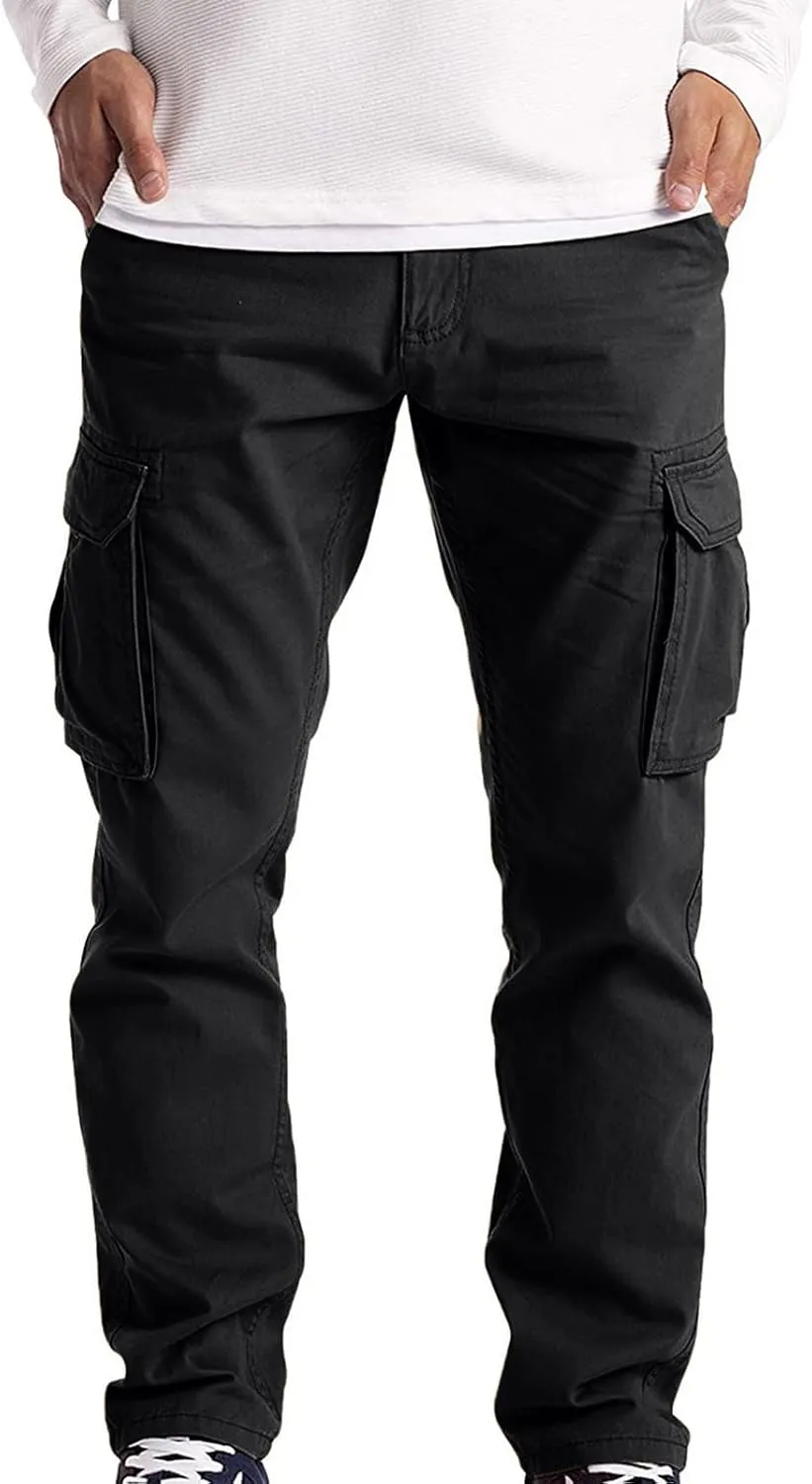 Men's Cargo Sweatpants Fashion Men's Sport Color Bandage Casual Loose Sweatpants Drawstring Pant Mens Sweatpants Mens