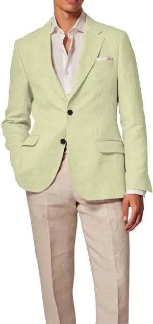Mens Linen Blazer Regular Fit Sport Coat Men Summer Jacket Casual Wedding Suits for Men Fashion Business