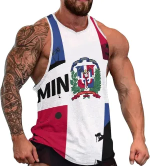 Mens Tank Tops Summer Sleeveless T-Shirt Puerto Rico Flag Casual Funny Gym Workout Tank Top
