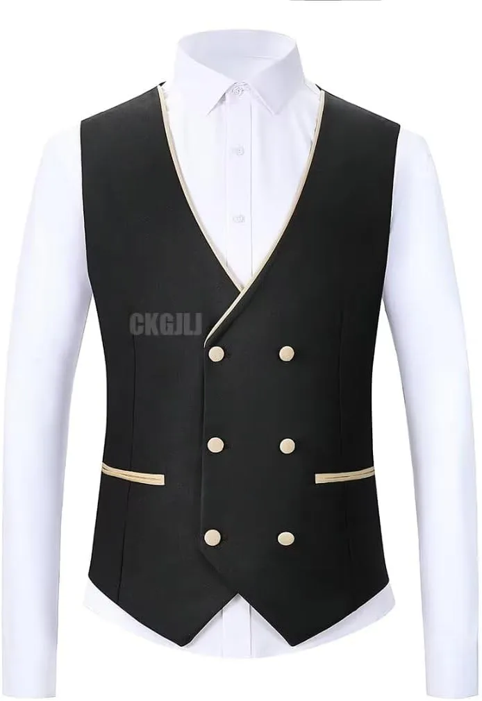 Men's Tuxedos 3 Piece Double Breasted Suit Men Slim Fit Tuxedo for Men Prom Wedding Groom Tux Suits Set Blazer Vest Pants