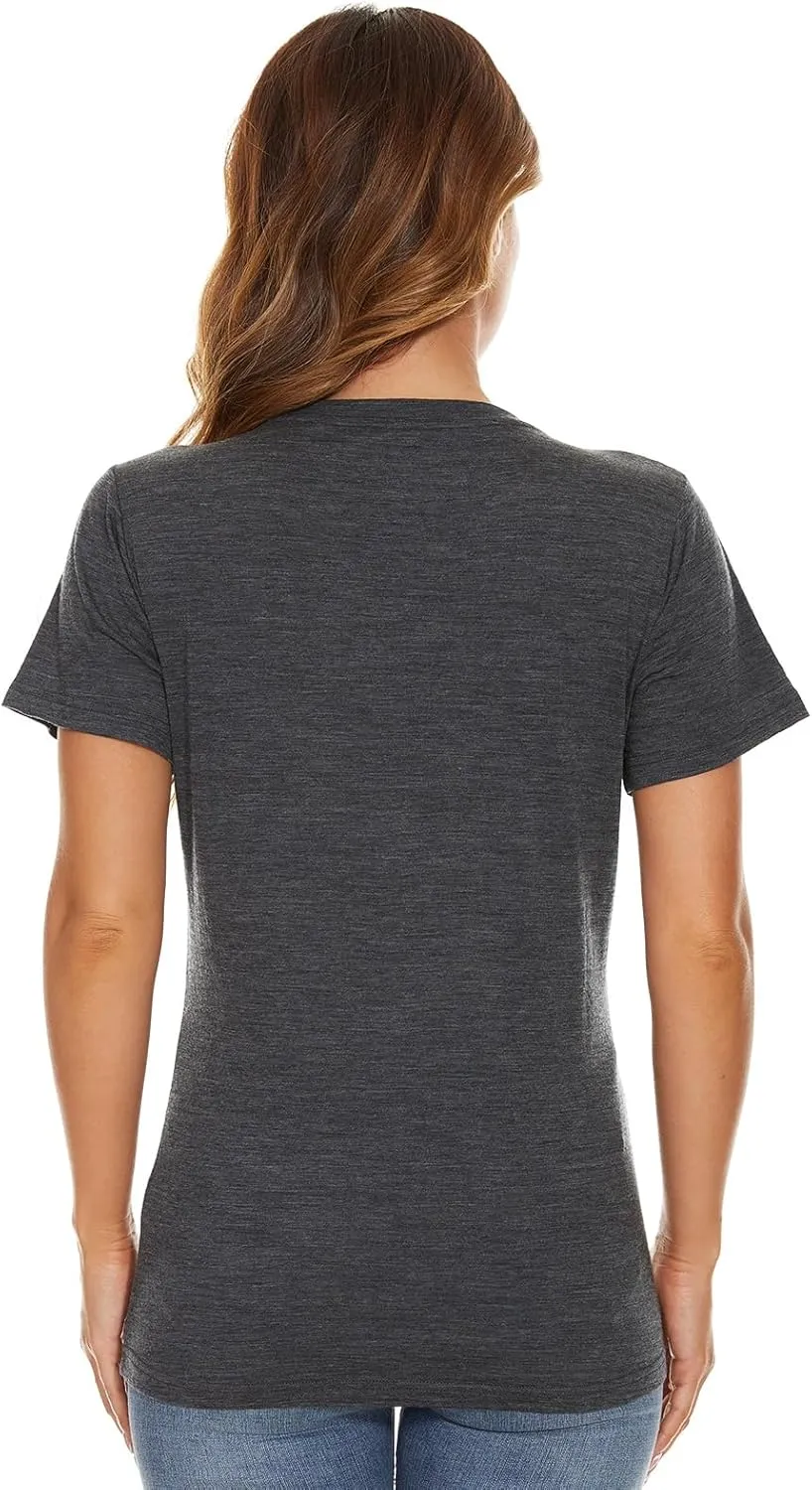 MERINNOVATION Women's Merino Wool T-Shirt Short Sleeve Athletic Tee Wicking Base Layer