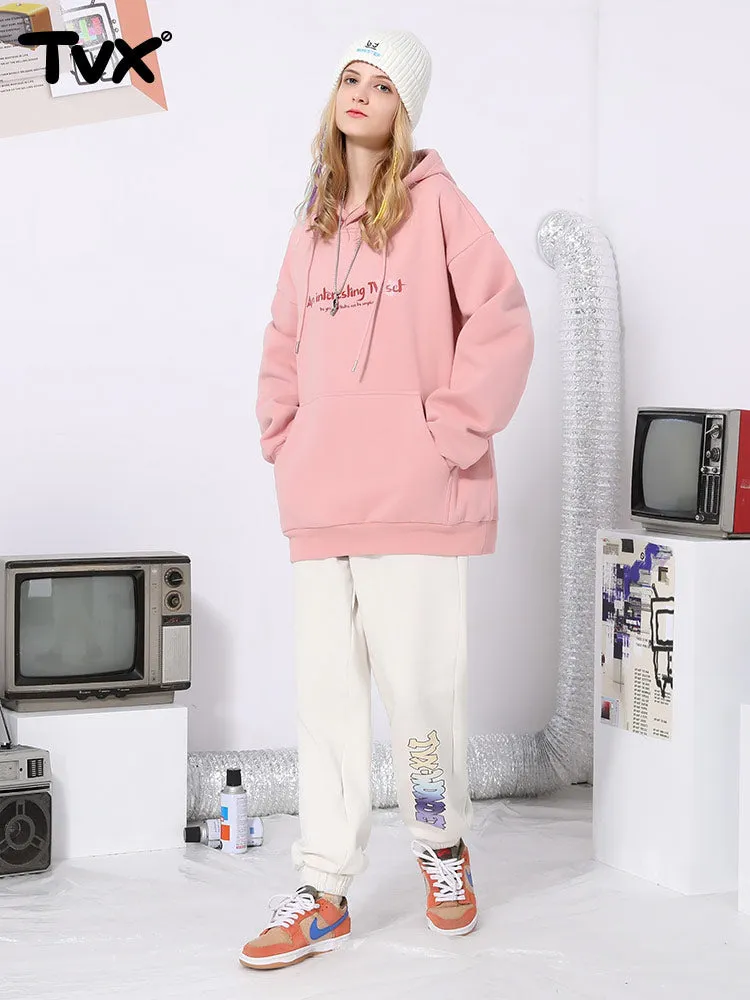 Monogram printed kangaroo hood with rotator sleeves and fleece drawstring hoodie