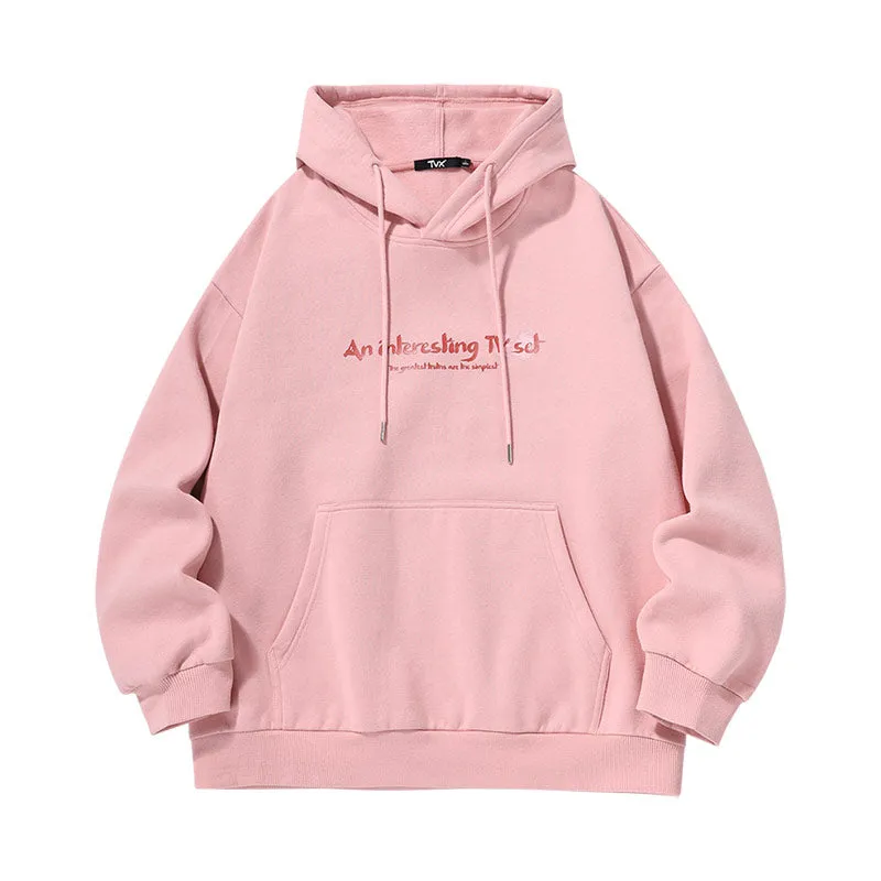 Monogram printed kangaroo hood with rotator sleeves and fleece drawstring hoodie
