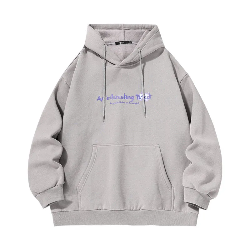 Monogram printed kangaroo hood with rotator sleeves and fleece drawstring hoodie