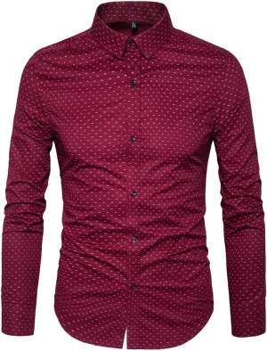 MUSE FATH Men's Printed Cotton Casual Long Sleeve Regular Fit Dress Shirt