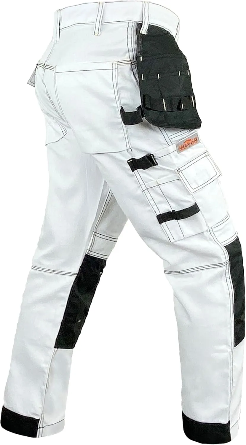 Notus Mens Construction Tactical Carpenter Multi-Pockets Cordura Knee and Holster Pockets Reinforced Work Pants