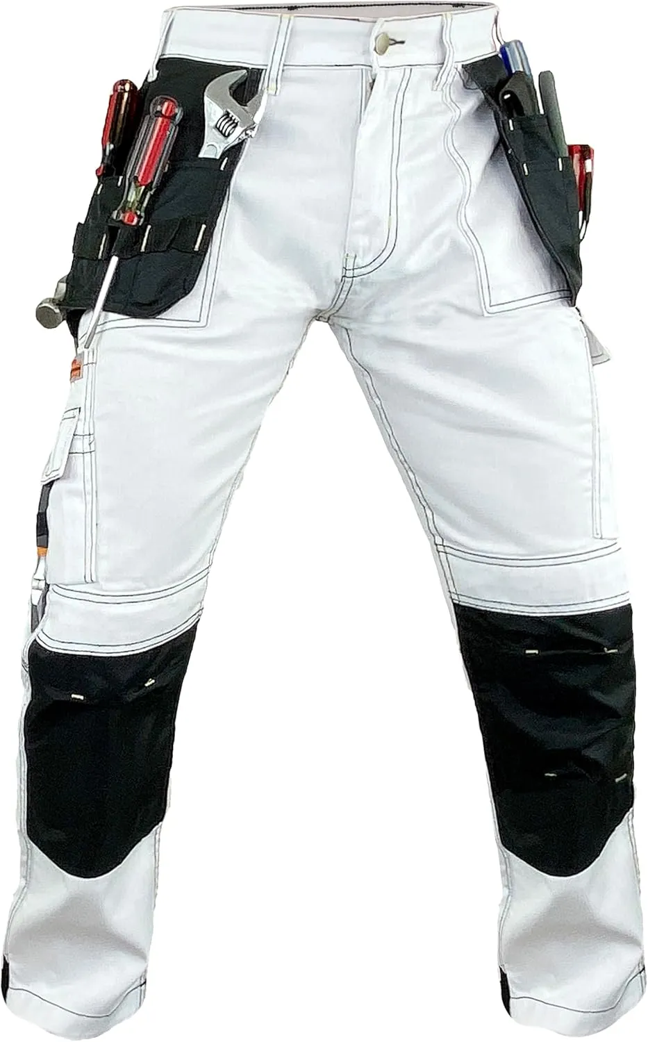 Notus Mens Construction Tactical Carpenter Multi-Pockets Cordura Knee and Holster Pockets Reinforced Work Pants