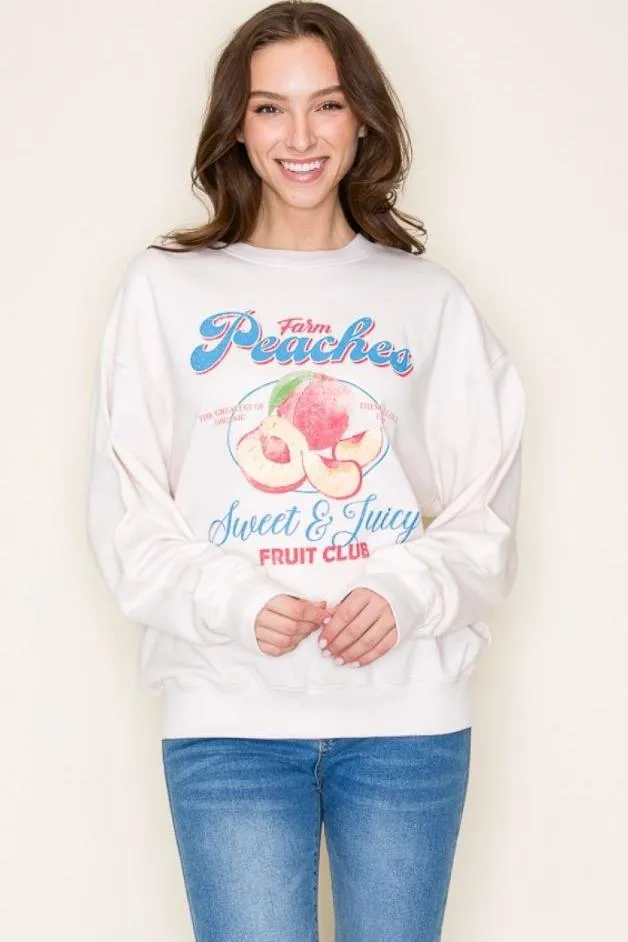 Olive and Bette's - Farm Peaches Sweatshirt - Ivory