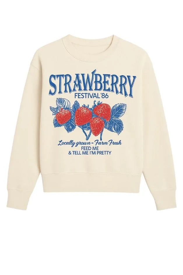 Olive and Bette's - Strawberry Sweatshirt - Ivory