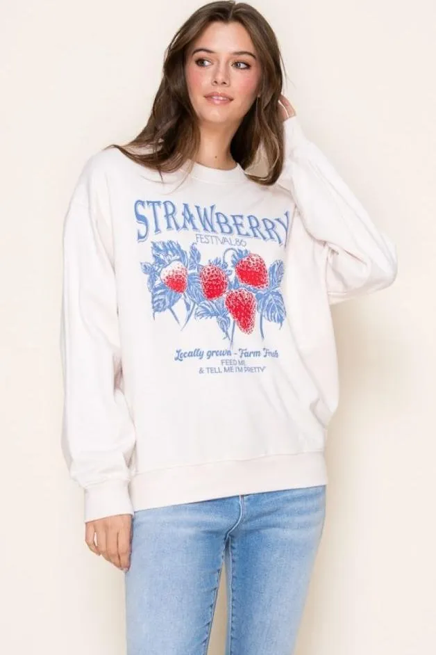 Olive and Bette's - Strawberry Sweatshirt - Ivory