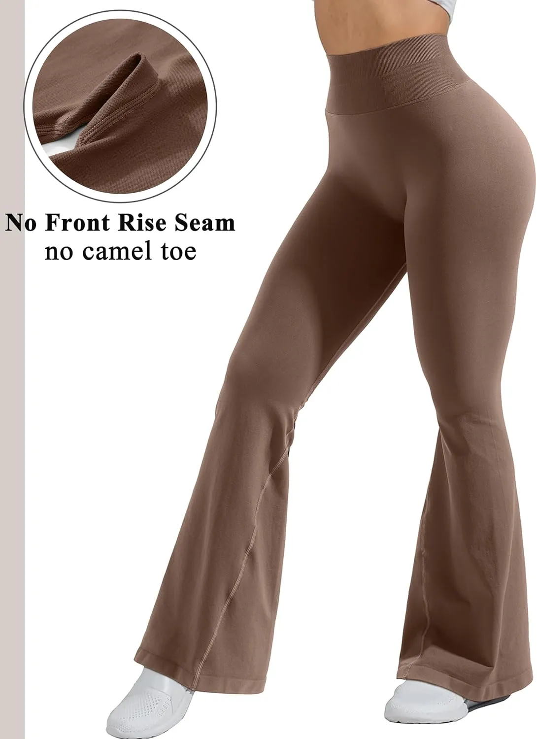 OMKAGI Butt Lifting Flare Leggings for Women Tummy Control Wide Leg Flared Yoga Pants