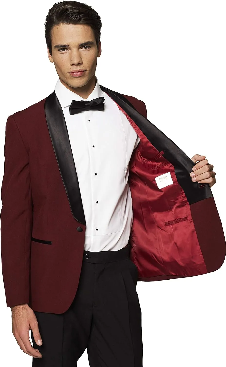 Opposuits Men's Formal Outfit - Premium Tuxedo Suit - Slim Fit - Includes Blazer, Pants and Bow Tie