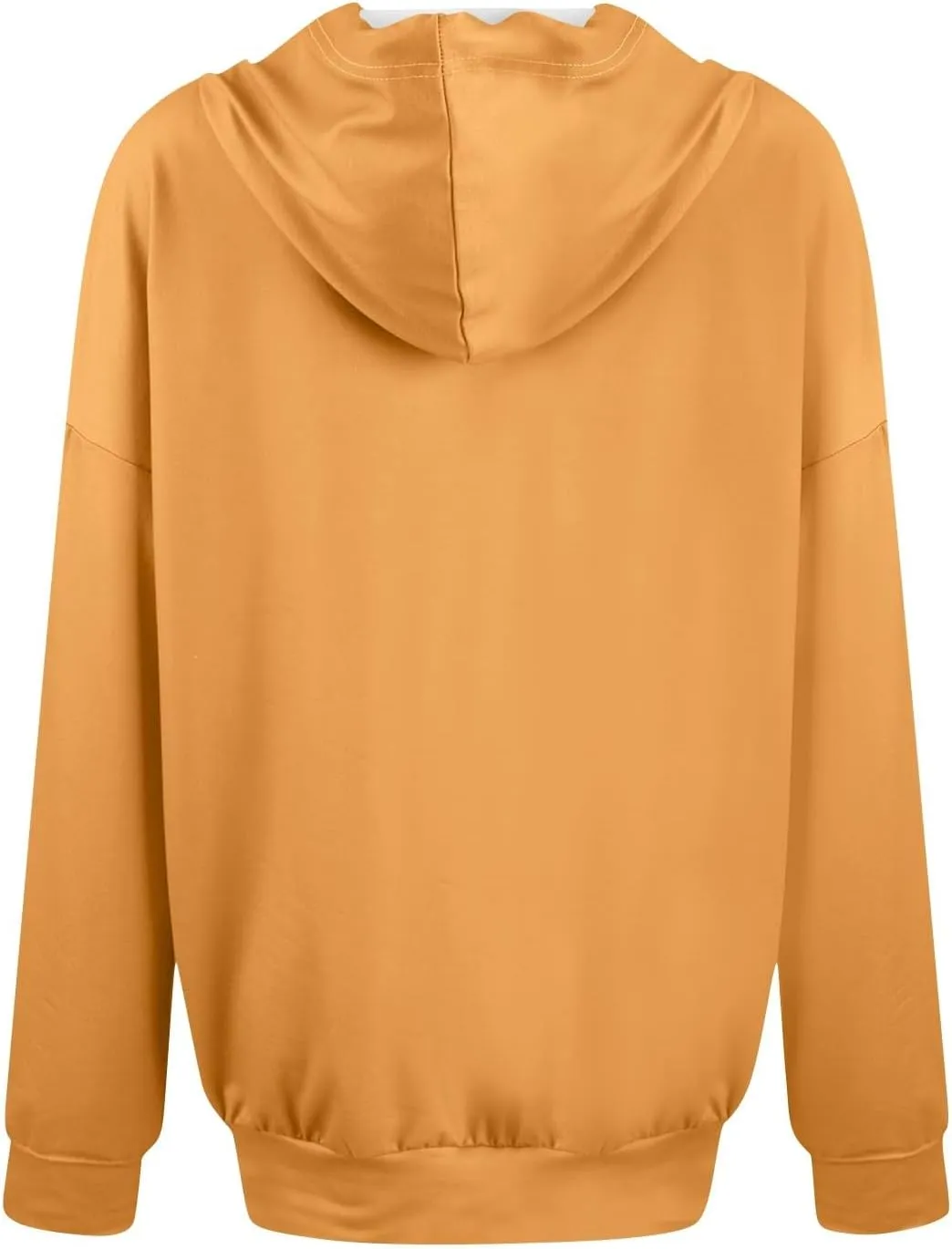 Oversized Hoodies for Women Button Down Drop Shoulder Drawstring Sweatshirt Ribbed Long Sleeve Tops with Pockets