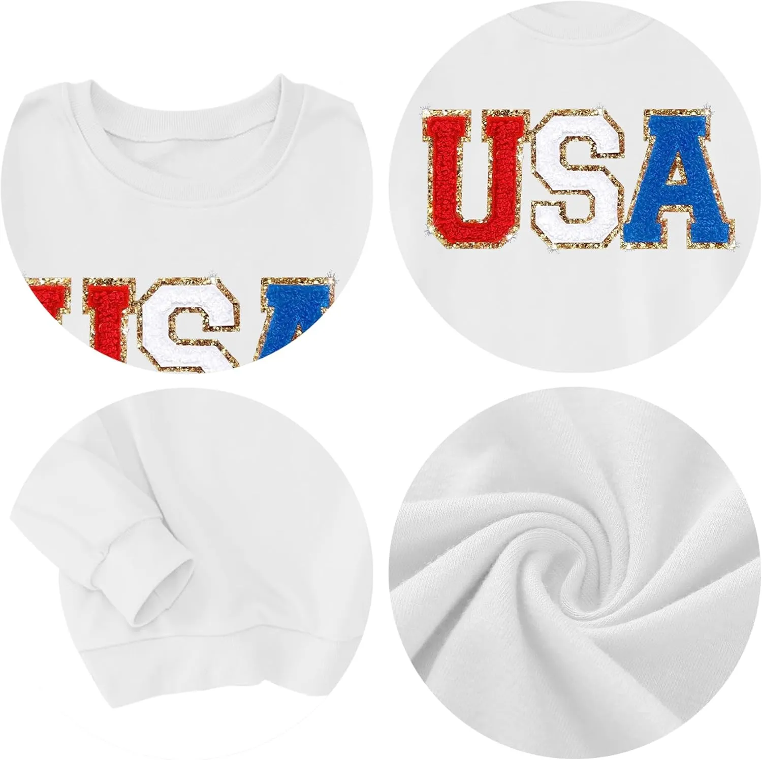 Oversized Usa Sweatshirt Women: Patriotic Tshirt 4th July Shirt Long Sleeve Casual Pullover Tops
