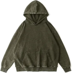 Oversized Vintage Hoodie for Women Cotton Loose Fit Baggy Hooded Sweatshirt Trendy Basic Acid Wash Pullover Top