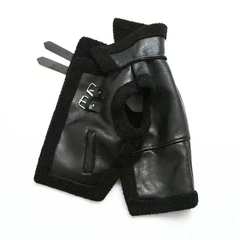 Patch Leather Fur Vest