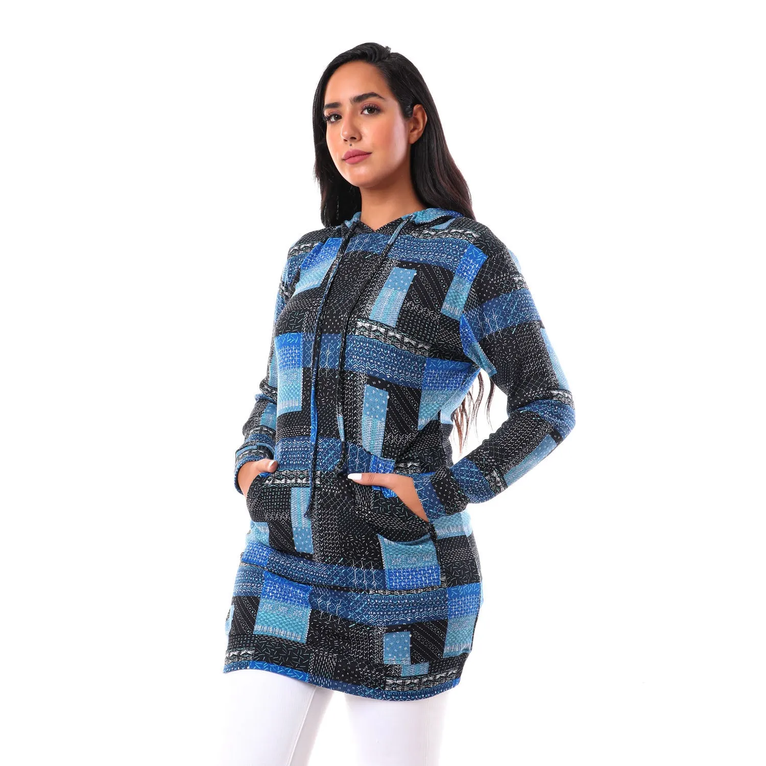 Patterned Slip On Hoodie - Kady