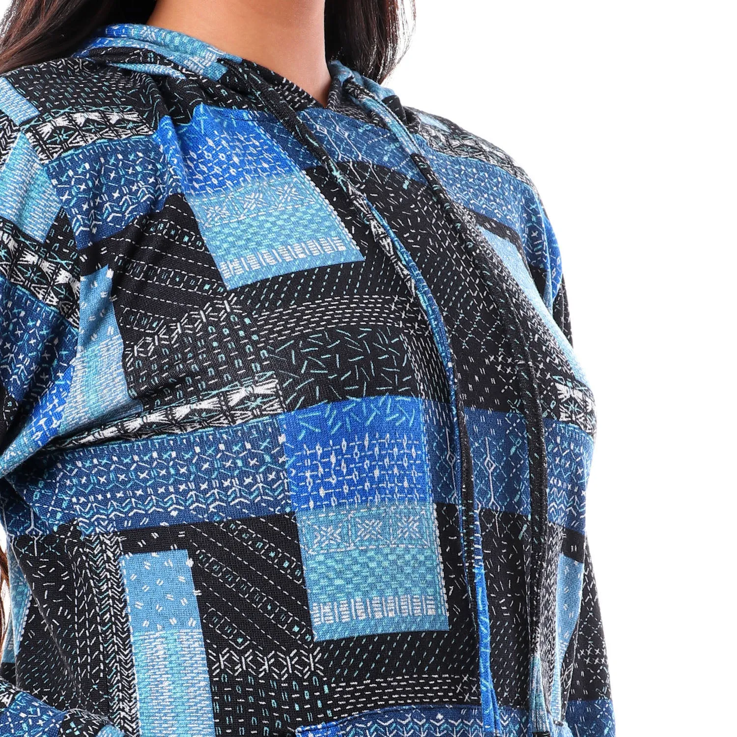 Patterned Slip On Hoodie - Kady