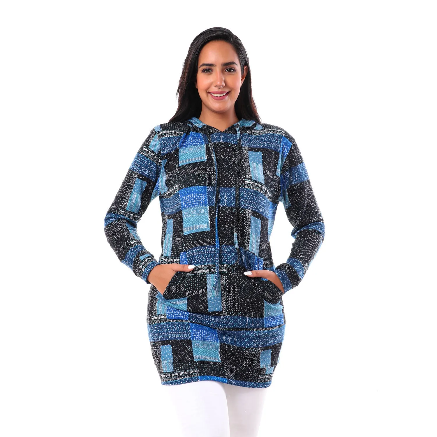 Patterned Slip On Hoodie - Kady