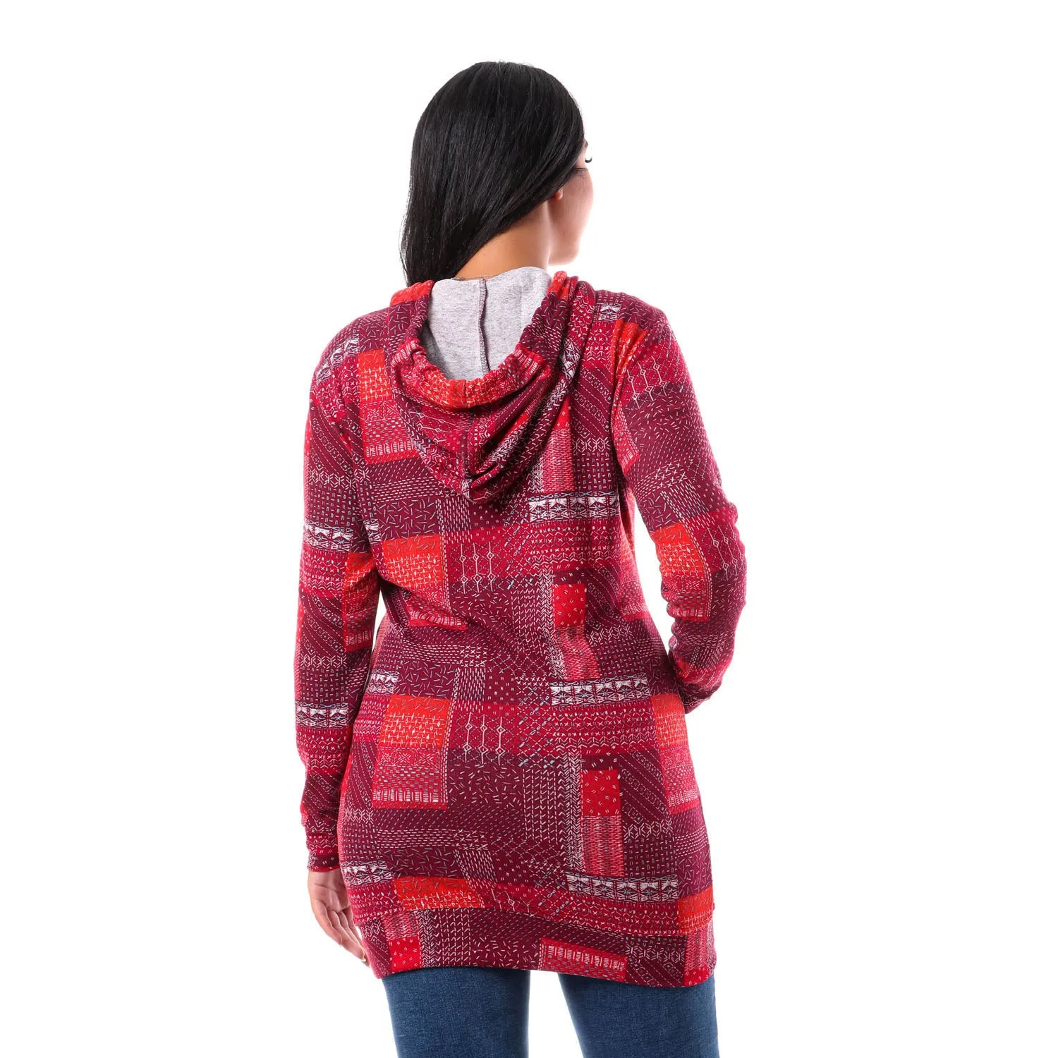 Patterned Slip On Hoodie - Kady