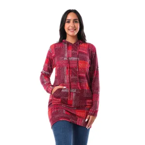 Patterned Slip On Hoodie - Kady