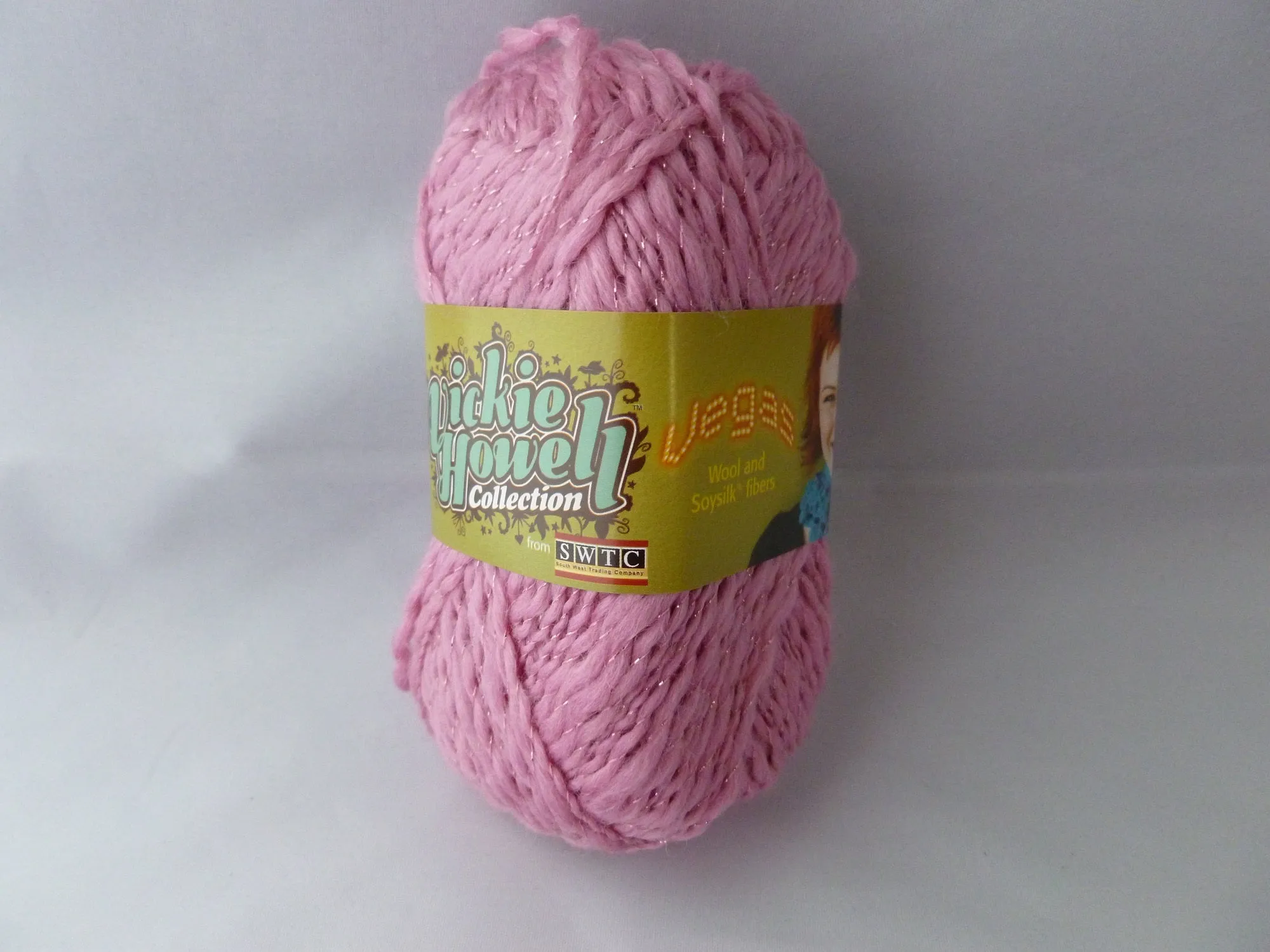 Pink Champagne 416 Vegas Collection by Vickie Howell, Wool Soysilk Blend with Metallic