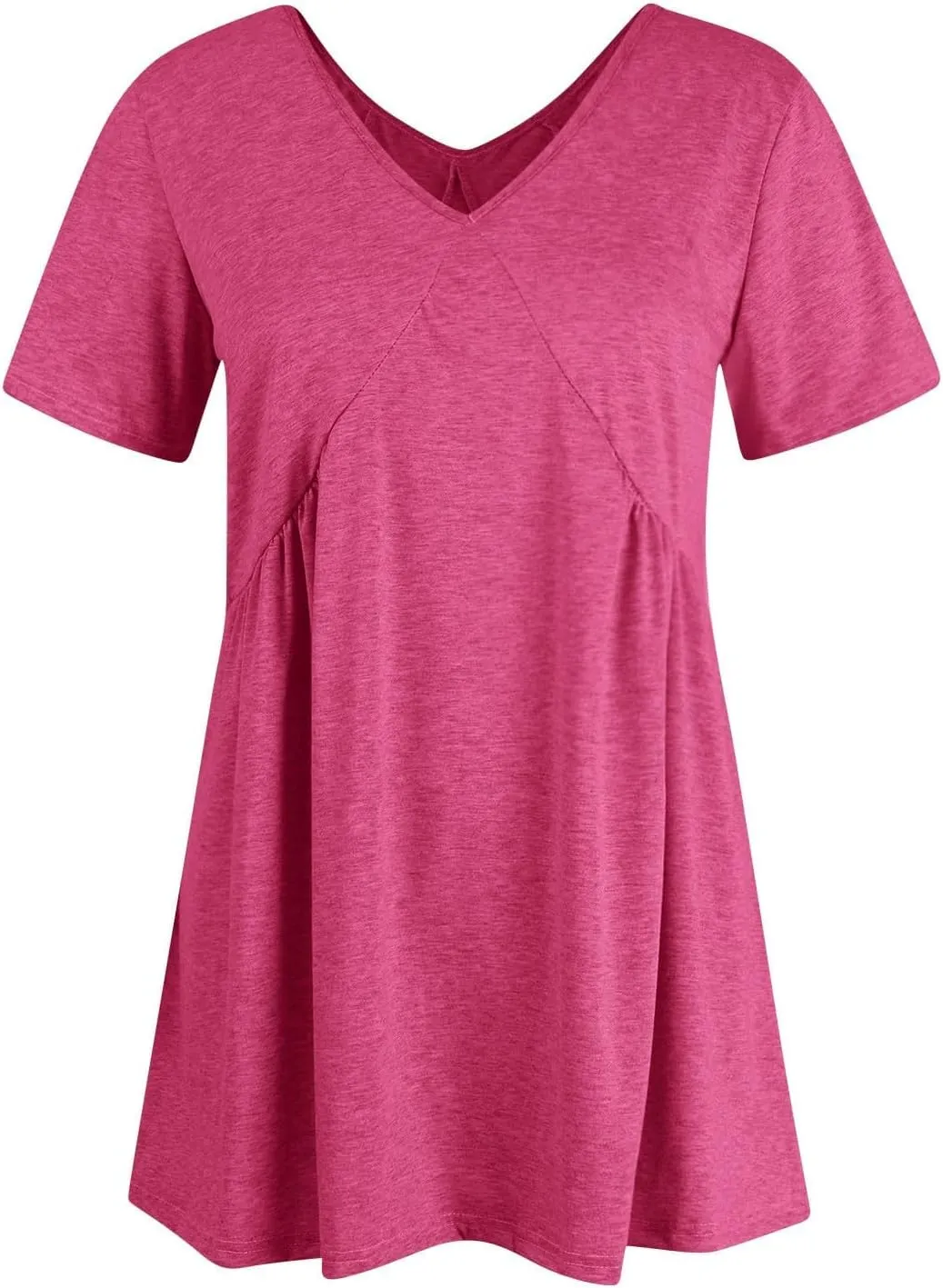Plus Size Dress for Women Summer Loose V Neck Short Sleeve Mini Dresses Cute Lightweight Ruffle Hem Beach Sundress