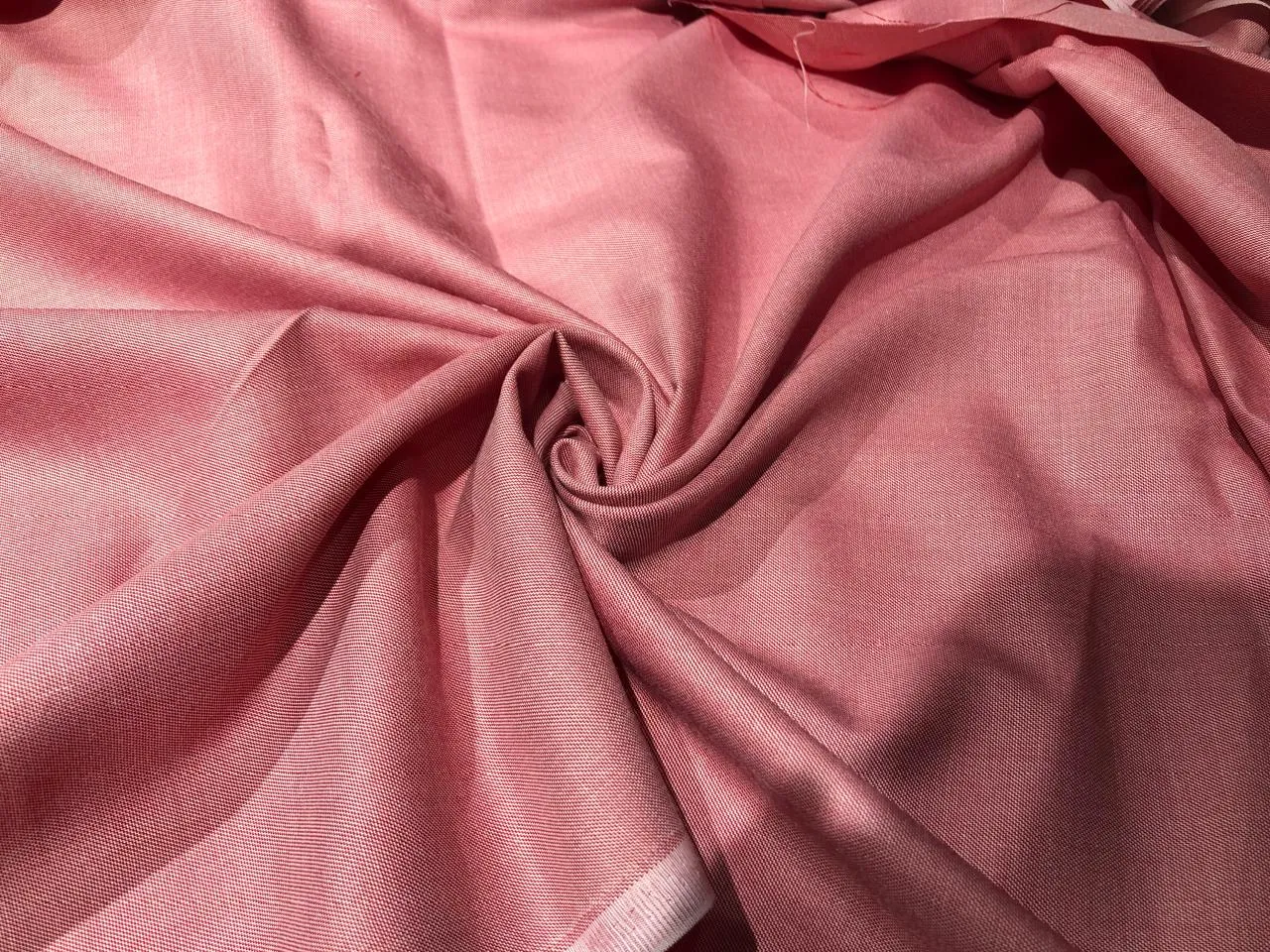 POLY   RAYON Chambray 36 " wide by  available in 4 colors MOCCA BROWN , BLUE,LIGHTER BLUE AND SILVER GREY
