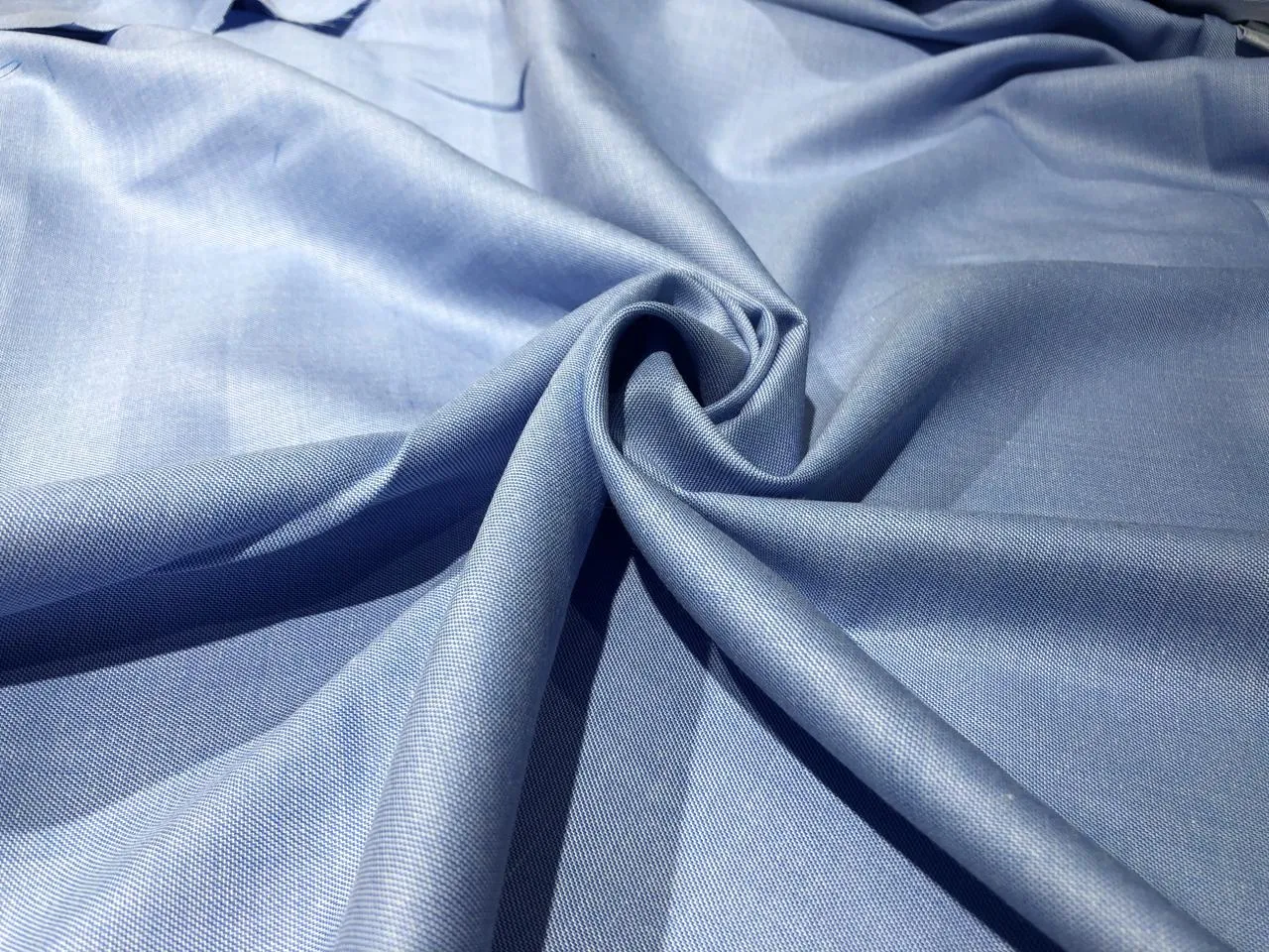 POLY   RAYON Chambray 36 " wide by  available in 4 colors MOCCA BROWN , BLUE,LIGHTER BLUE AND SILVER GREY
