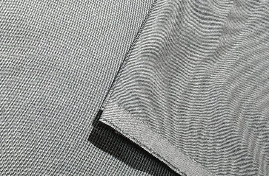 POLY   RAYON Chambray 36 " wide by  available in 4 colors MOCCA BROWN , BLUE,LIGHTER BLUE AND SILVER GREY
