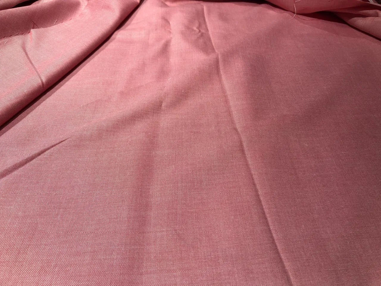 POLY   RAYON Chambray 36 " wide by  available in 4 colors MOCCA BROWN , BLUE,LIGHTER BLUE AND SILVER GREY