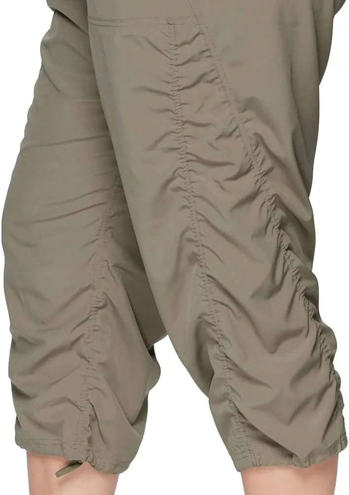 RBX Women's Plus Size Woven Lightweight Drawstring Capri Pant