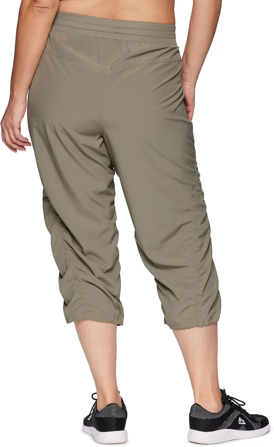 RBX Women's Plus Size Woven Lightweight Drawstring Capri Pant