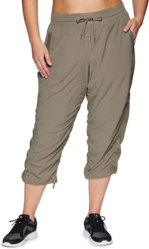 RBX Women's Plus Size Woven Lightweight Drawstring Capri Pant