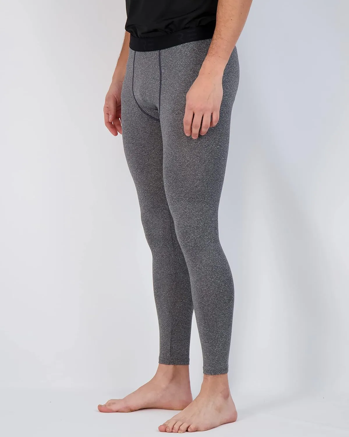 Real Essentials 3 Pack: Men's Active Compression Pants - Workout Base Layer Tights Running Leggings (Available in Big & Tall)