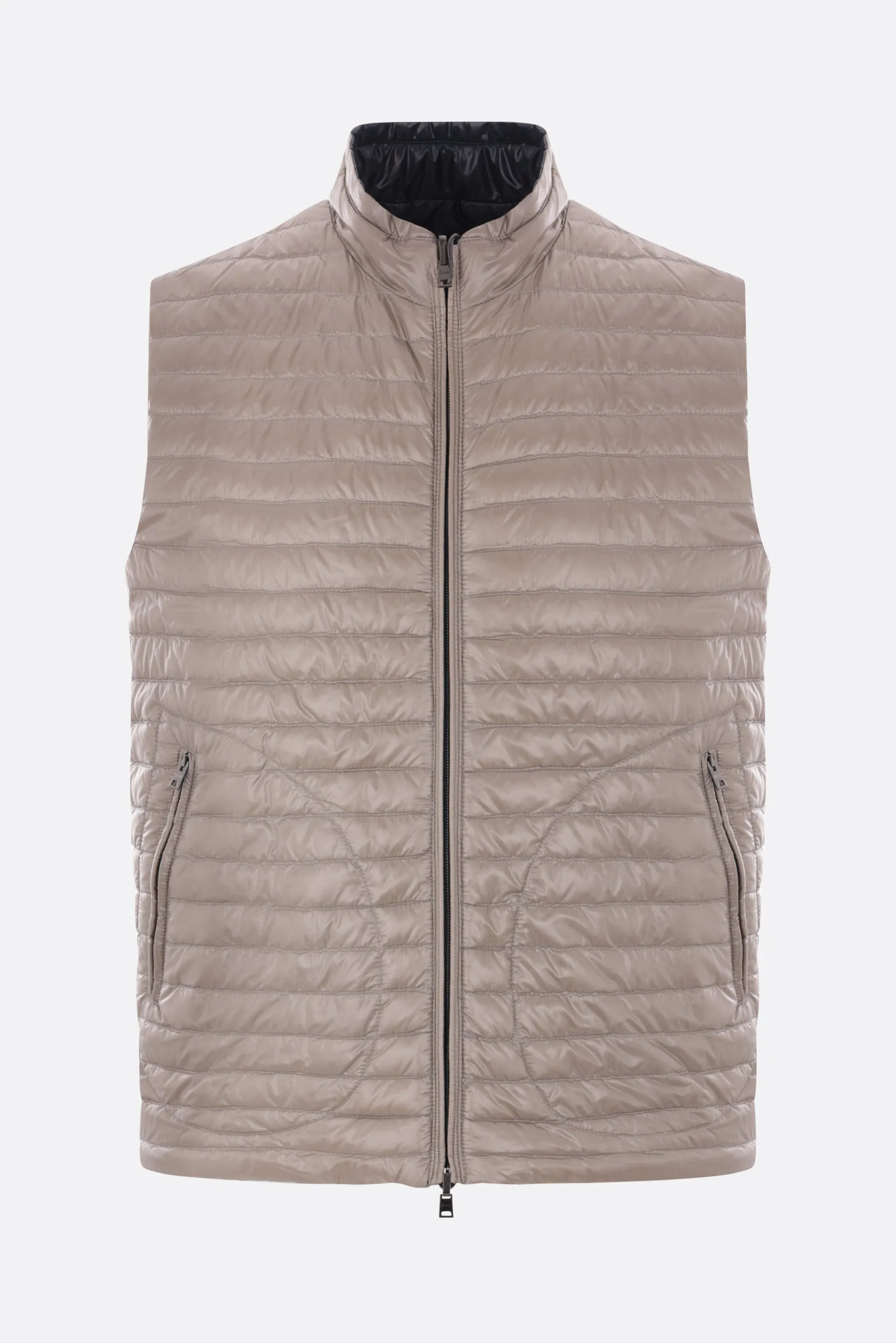 Reversible Sleeveless Down Jacket In Ultralight Nylon
