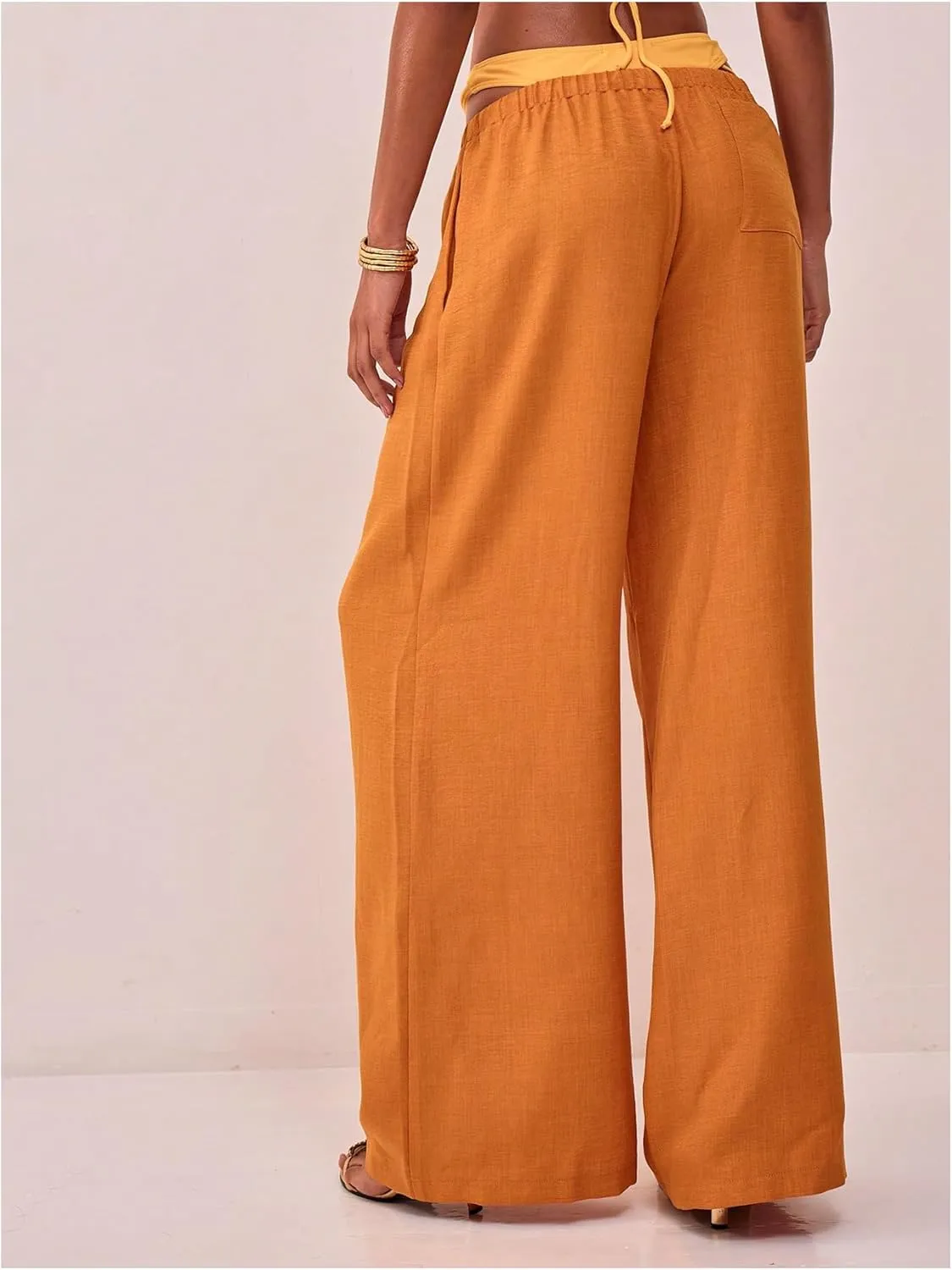 SHENHE Women's Green Wide Leg Palazzo Pants