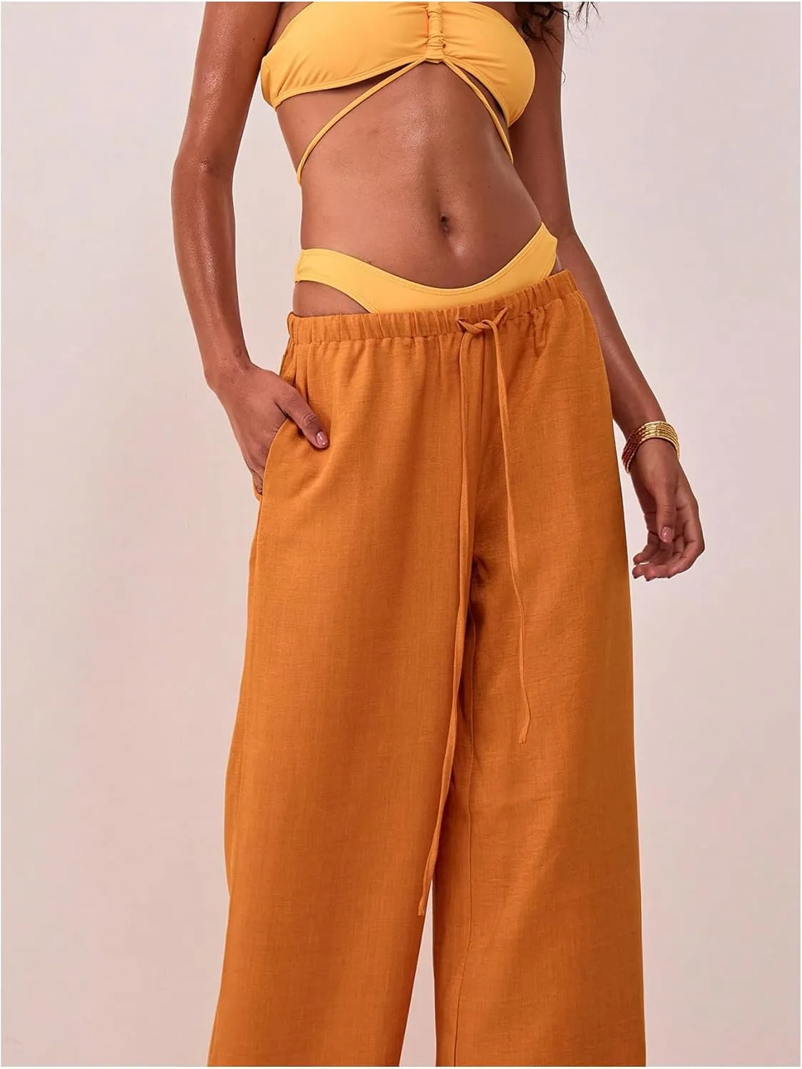 SHENHE Women's Green Wide Leg Palazzo Pants