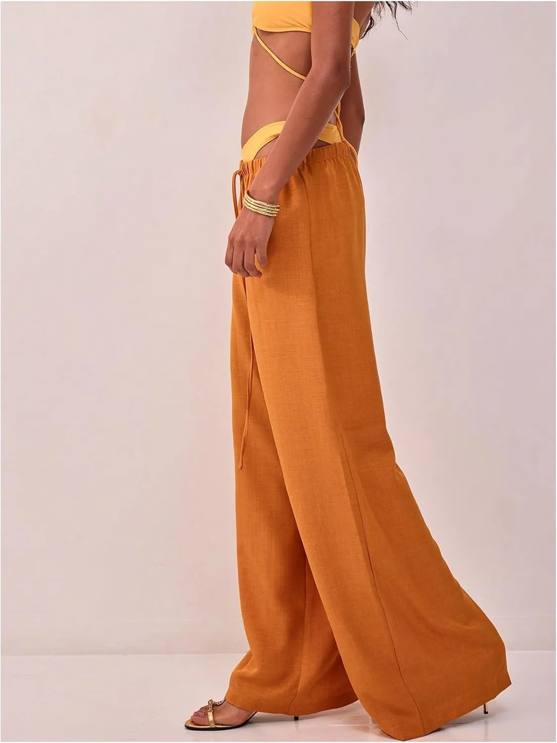 SHENHE Women's Green Wide Leg Palazzo Pants