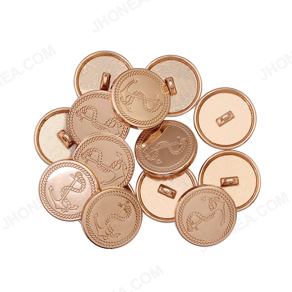 Shiny Gold Chrome Finish Anchor Design Coat/Suit Buttons