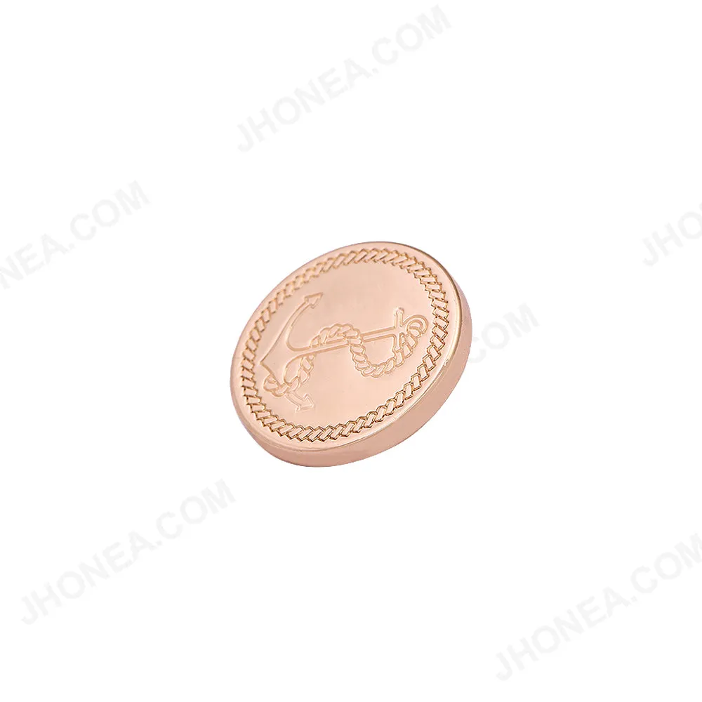 Shiny Gold Chrome Finish Anchor Design Coat/Suit Buttons