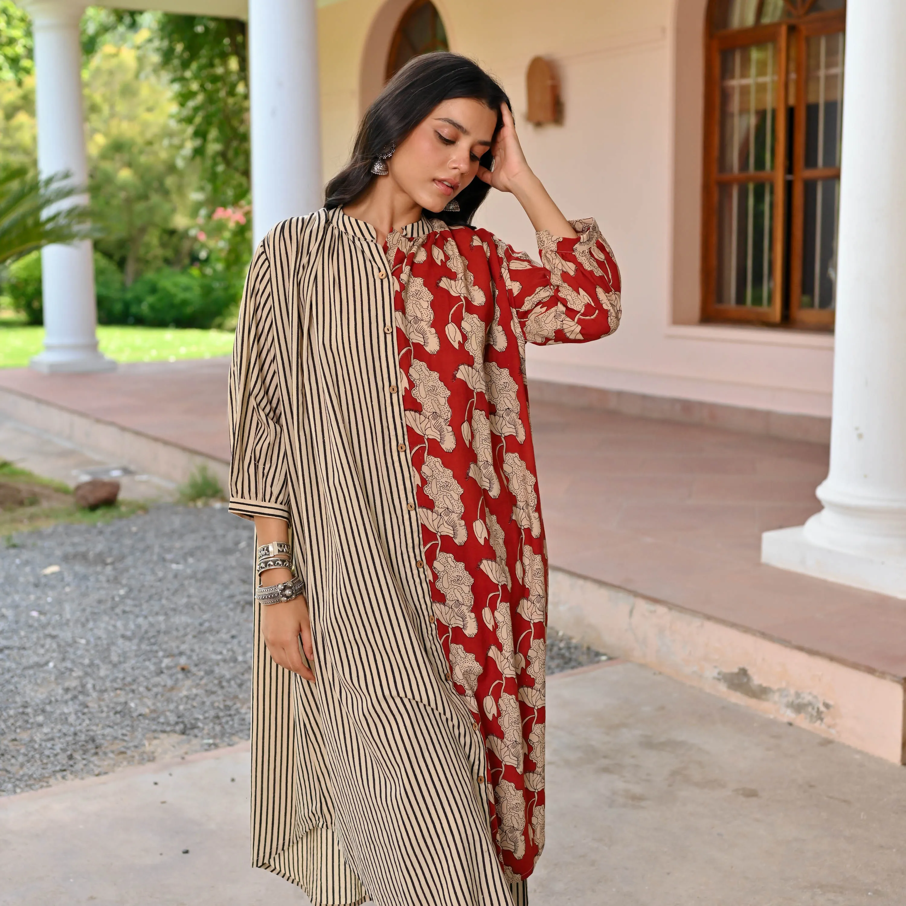 Striped Printed Matching Set