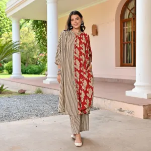 Striped Printed Matching Set