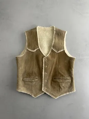 Suede Western Shearling Vest [M]