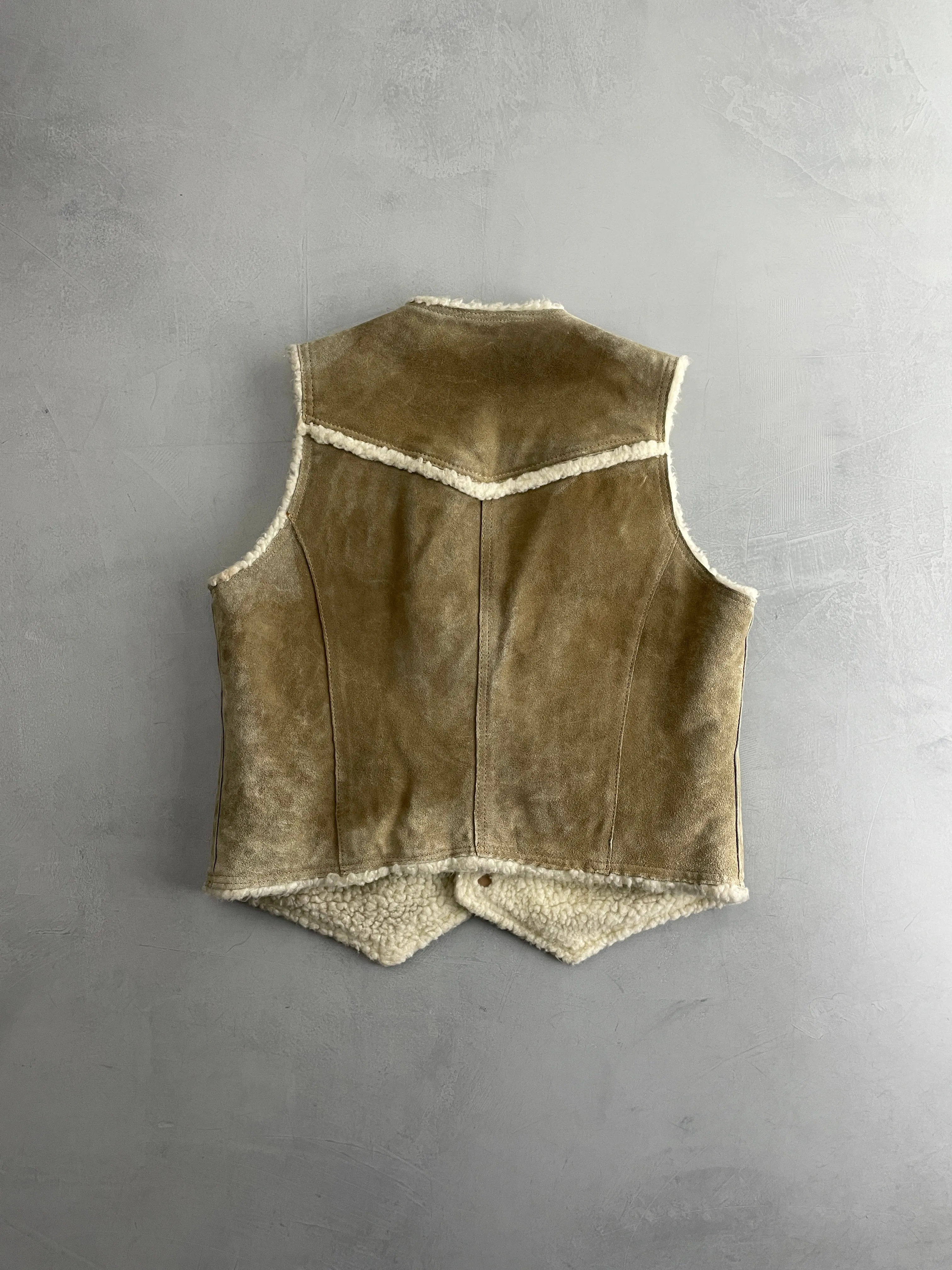 Suede Western Shearling Vest [M]