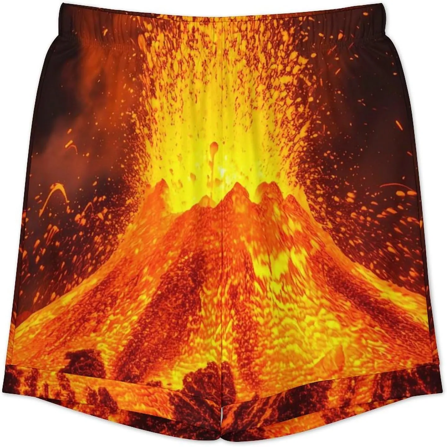 Super Volcano Mens Pajamas Set Short Sleeve Shirt And Shorts Sleepwear PJ Sets Loungewear